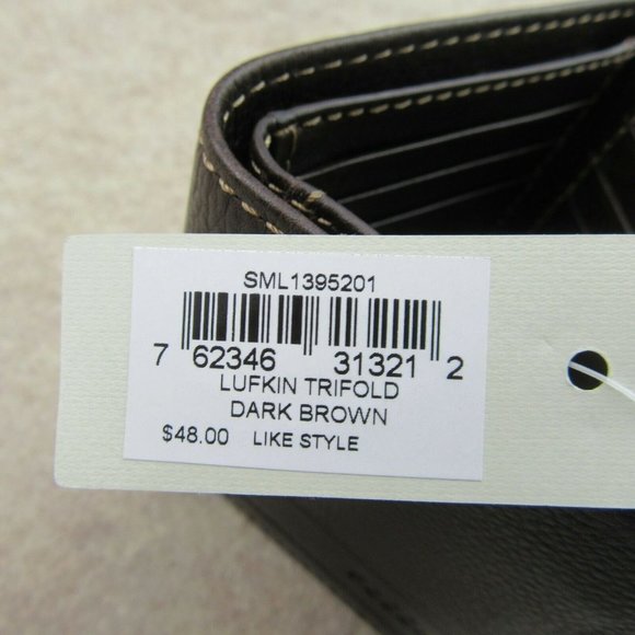 Fossil Lufkin Trifold Brown Leather Mens Wallet - Picture 10 of 10